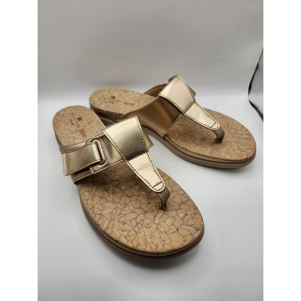 Clarks Cloudsteppers Step June Reef White Tan Sandals Women Size 9 Golden